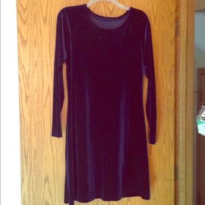 Classy midnight blue velvet stretch dress